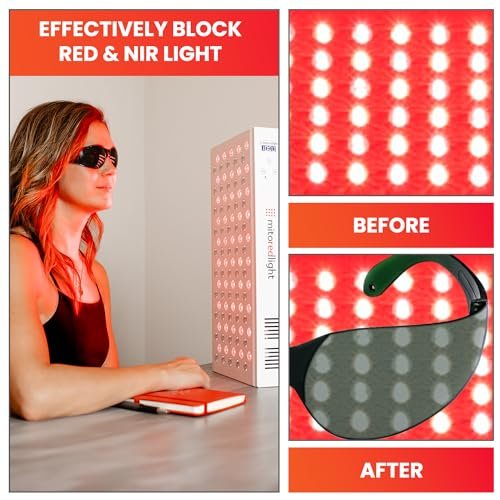 Mito Red Light Rote Lichttherapie-Brille IR3 in Dark – Schutzbrille für Rotlichttherapie
