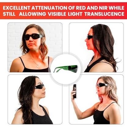 Mito Red Light Rote Lichttherapie-Brille IR3 in Dark – Schutzbrille für Rotlichttherapie