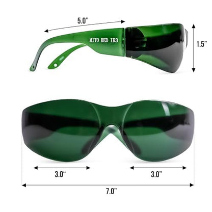 Mito Red Light Rote Lichttherapie-Brille IR3 in Dark – Schutzbrille für Rotlichttherapie