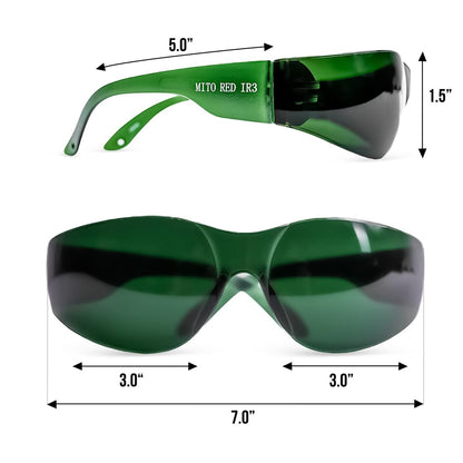 Mito Red Light Rote Lichttherapie-Brille IR3 in Dark – Schutzbrille für Rotlichttherapie
