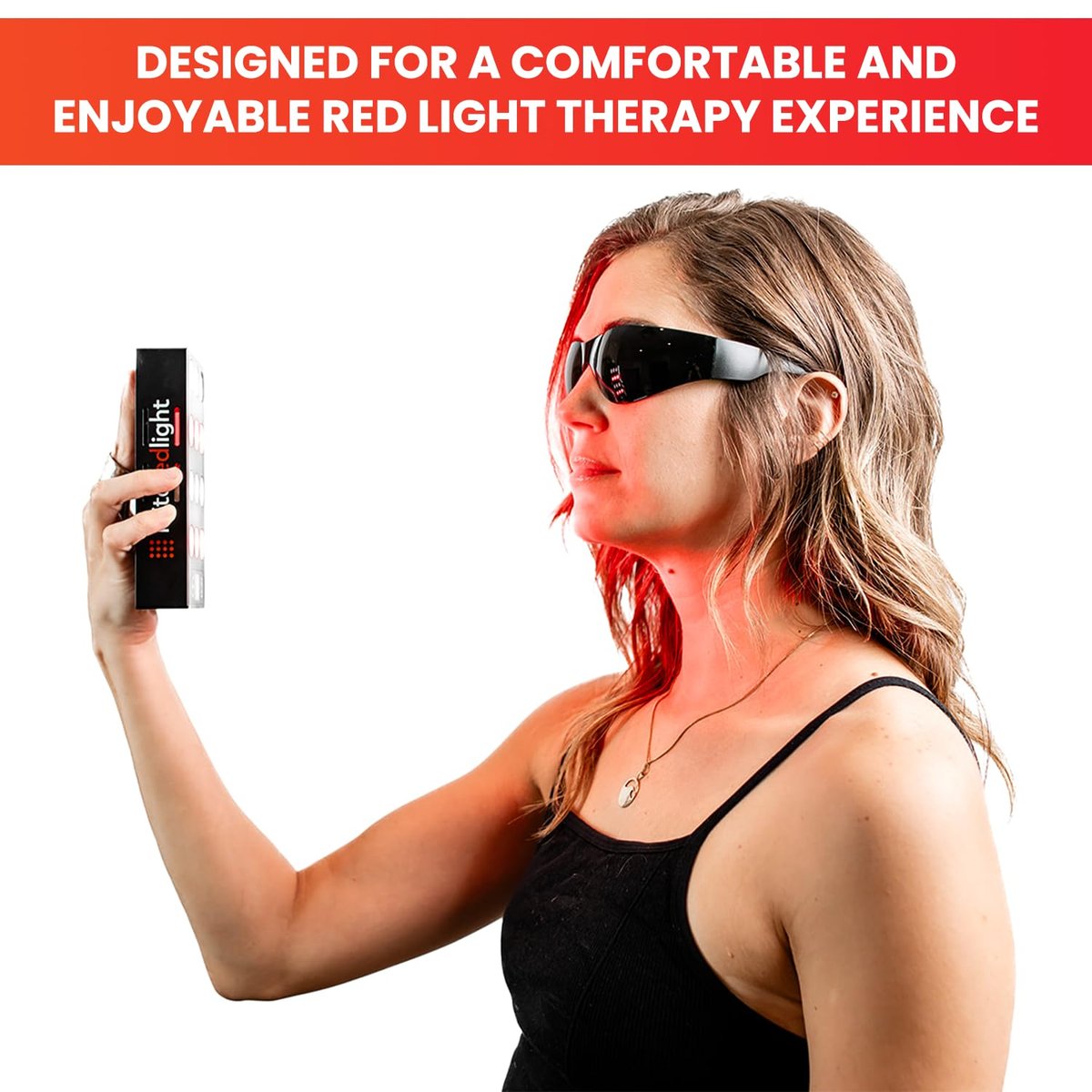 Mito Red Light - Rotlicht-Brille - Augenschutz für Rotlichttherapie (600nm-900nm) - Rotlicht-Therapiebrille - IR5 Extra Dark