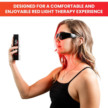 Mito Red Light - Rotlicht-Brille - Augenschutz für Rotlichttherapie (600nm-900nm) - Rotlicht-Therapiebrille - IR5 Extra Dark