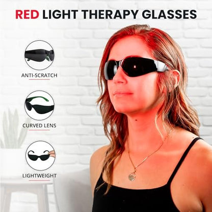 Mito Red Light - Rotlicht-Brille - Augenschutz für Rotlichttherapie (600nm-900nm) - Rotlicht-Therapiebrille - IR5 Extra Dark