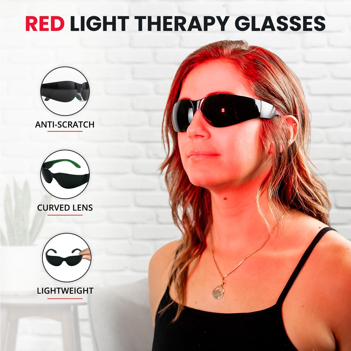 Mito Red Light - Rotlicht-Brille - Augenschutz für Rotlichttherapie (600nm-900nm) - Rotlicht-Therapiebrille - IR5 Extra Dark