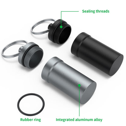Urekt Tragbarer Ohrstöpsel-Aufbewahrungsbehälter aus Metall, Wasserdicht, mit Schlüsselanhänger (2er-Pack)