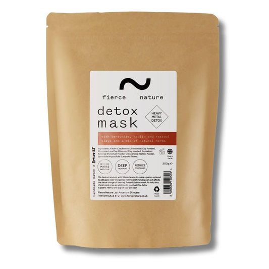 fierce nature Heavy Metal Detox Tonmaske | Bentonit & Rhassoul-Ton für Gesicht und Haare | Natürliche, saubere Haut- und Haarpflege | 300g
