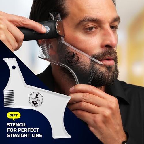 MANECODE 11-in-1 Herren Bart- und Schnurrbart-Trimmer-Set, kabelloser Körper- und Nasenhaarrasierer, Bartclipper-Set, USB-wiederaufladbar, Rasierer für Männer, selbstschärfende Klingen