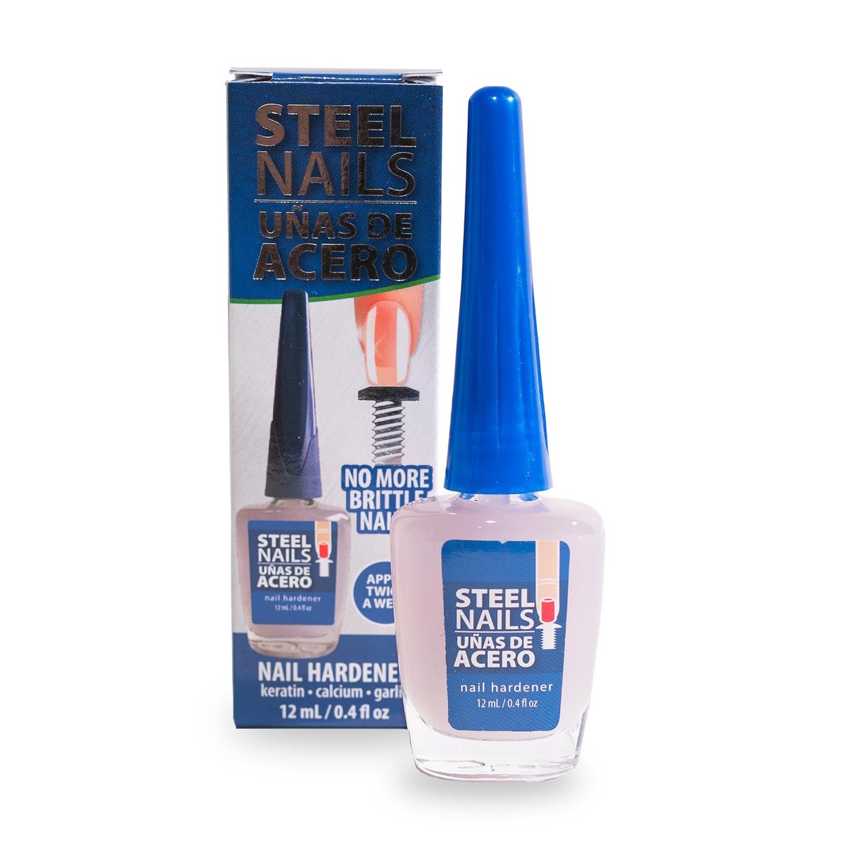 Amen Beauty Steel Nails Nagelhärter & Klarlack – Stärkung und Reparatur für geschädigte Nägel mit Keratin, Nail Growth Treatment, extra stark