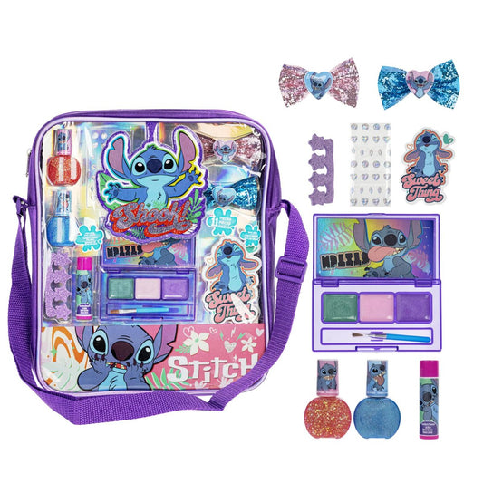 Disney Lilo & Stitch Make-up-Tasche: Lippenstift, Nagellack, Haarschleife & mehr – Mädchen Make-up Set ab 3 Jahren