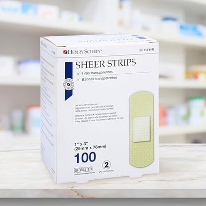 Henry Schein Haftende Mullbindenstreifen, 1" x 3", steril, Box mit 100 Stück