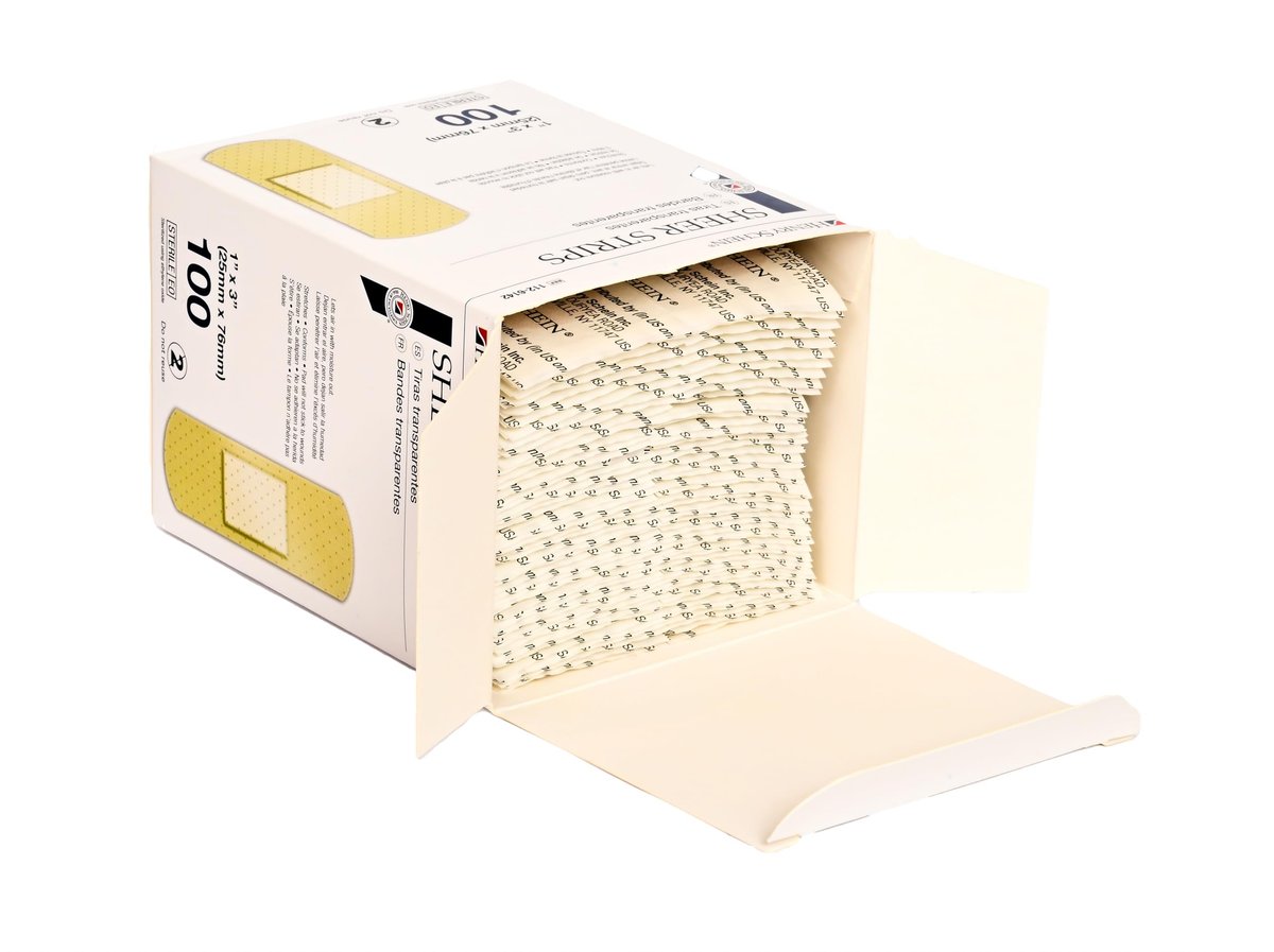 Henry Schein Haftende Mullbindenstreifen, 1" x 3", steril, Box mit 100 Stück
