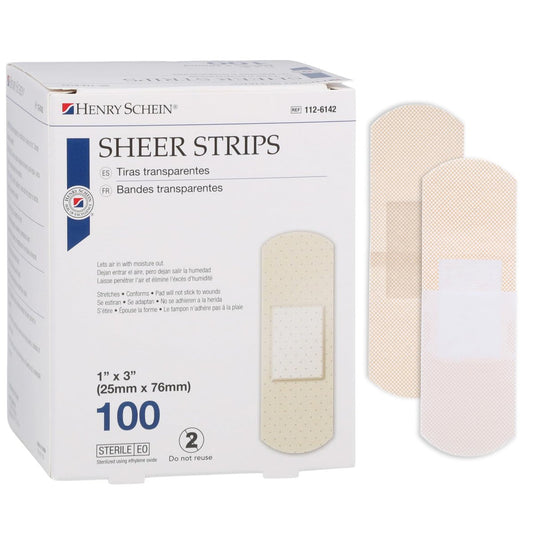Henry Schein Haftende Mullbindenstreifen, 1" x 3", steril, Box mit 100 Stück