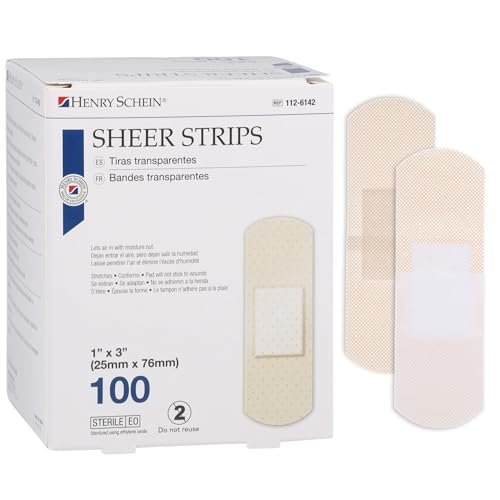 Henry Schein Haftende Mullbindenstreifen, 1" x 3", steril, Box mit 100 Stück