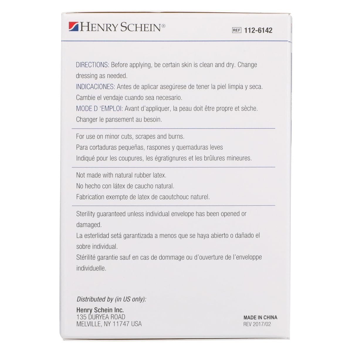 Henry Schein Haftende Mullbindenstreifen, 1" x 3", steril, Box mit 100 Stück