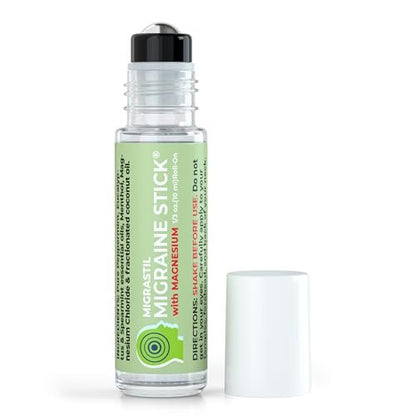 MIGRASTIL Migräne-Stick mit Magnesium – Kühlendes Pfefferminz- und Eukalyptusöl für Kopfschmerzlinderung, 10 ml