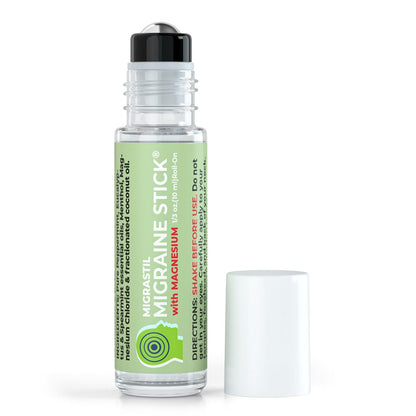 MIGRASTIL Migräne-Stick mit Magnesium – Kühlendes Pfefferminz- und Eukalyptusöl für Kopfschmerzlinderung, 10 ml
