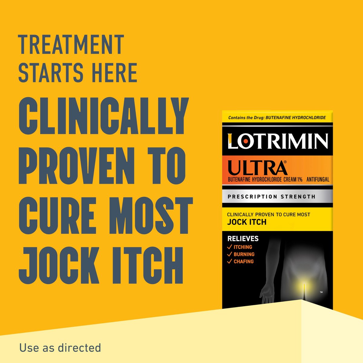 Lotrimin Ultra Antifungal Jock Itch Creme mit Butenafinhydrochlorid – Behandlung für Männer, Frauen und Kinder ab 12 Jahren, 30 g Tube