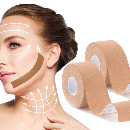 Snmzlc Gesichts-Lifting-Tape 2 Rollen – Anti-Falten Pflaster für straffende Haut, für Gesicht und Hals, 2,5 cm x 5 m
