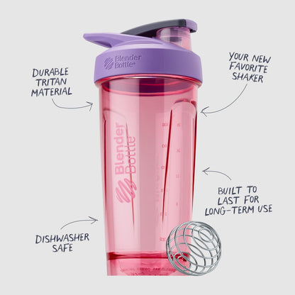 BlenderBottle Sport Shaker-Flasche mit Drahtschneebesen, 24 Unzen, Lila – Protein-Shakes & Hydration für Sportler & Fitnessbegeisterte, einfaches Mischen, langlebig & leicht, verschließbarer Deckel