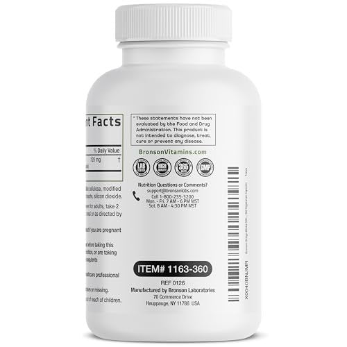 Bronson Ginkgo Biloba Extra Stark – 360 vegane Kapseln zur Unterstützung der Gehirnfunktion und des Gedächtnisses