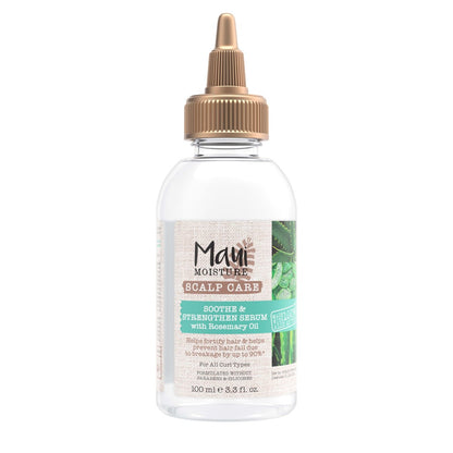 Maui Moisture Scalp Care Beruhigendes & Stärkendes Haar-Serum mit Rosmarinöl, Lockenserum mit Aloe Vera, hilft trockener Kopfhaut vorzubeugen und das Haar zu stärken, silikonfrei, 3,3 Fl. Oz