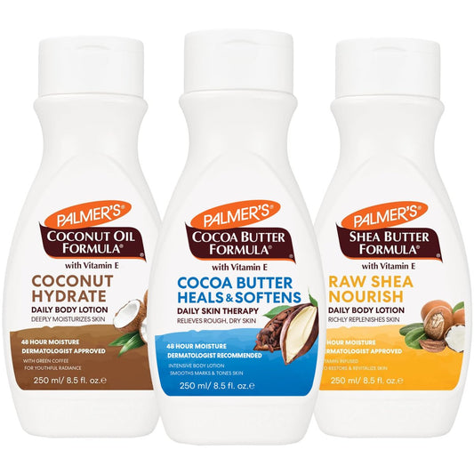 Palmer's Vitamin E Body Lotion Variety Pack – 48-Stunden-Feuchtigkeitspflege für trockene Haut, 3 x 8,5 oz