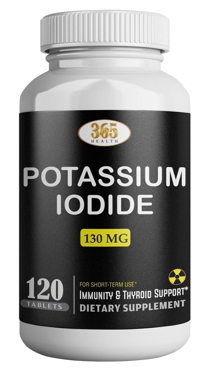 Kaliumjodid 130 mg - KI Tabletten - Kalium 130 mg - in den USA hergestellte Kaliumjodid-Pillen - 120 Tabletten