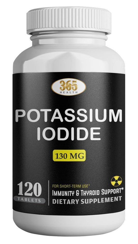 Kaliumjodid 130 mg - KI Tabletten - Kalium 130 mg - in den USA hergestellte Kaliumjodid-Pillen - 120 Tabletten