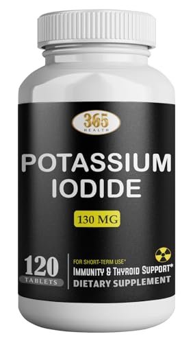 Kaliumjodid 130 mg - KI Tabletten - Kalium 130 mg - in den USA hergestellte Kaliumjodid-Pillen - 120 Tabletten