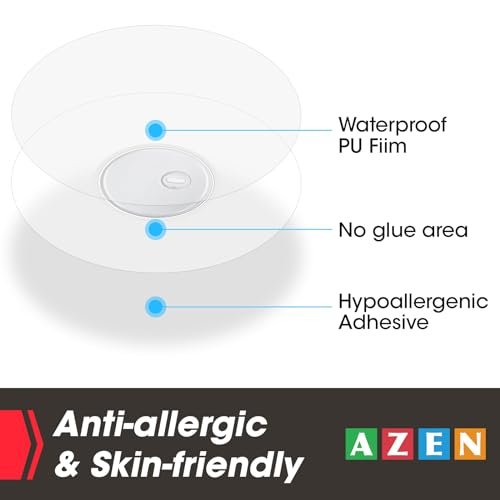 AZEN 60er-Pack Sensorschutzfolien für Libre 3, wasserdichte Klebepflaster, transparente Haftetiketten