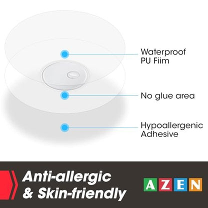 AZEN 60er-Pack Sensorschutzfolien für Libre 3, wasserdichte Klebepflaster, transparente Haftetiketten