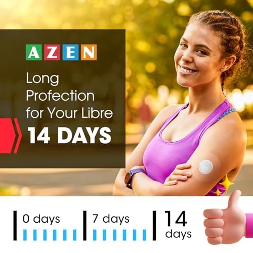 AZEN 100 Stück Freestyle Sensor-Abdeckungen für Libre 3, wasserdichte Klebepflaster, transparente Schutzfolie