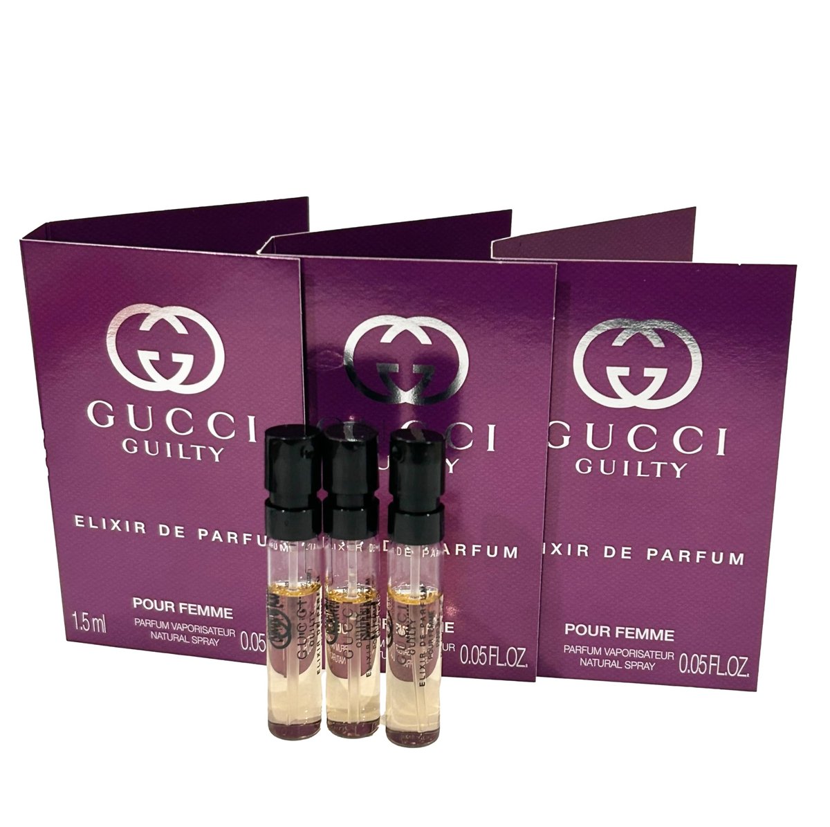 Gucci Guilty Elixir Parfümprobe für Damen – 3er-Set (3 x 1,5 ml / 0,05 oz)