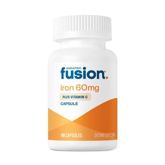 Bariatric Fusion Eisen 60mg mit Vitamin C – Leicht zu schluckende Kapsel – Eisenpräparat für Frauen und Männer – Gluten-, Milch- und Sojafrei – Nicht-GMO – 60 Kapseln