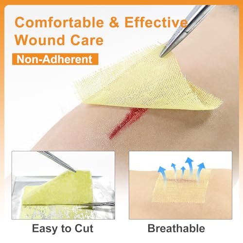 Carbou Medical Xeroform Petrolatum Verband 2"x2" – 25 einzeln verpackte, nicht haftende Gaze-Pads für Wundversorgung, Verbrennungen, Schürfwunden, Hauttransplantationen und chirurgische Schnitte