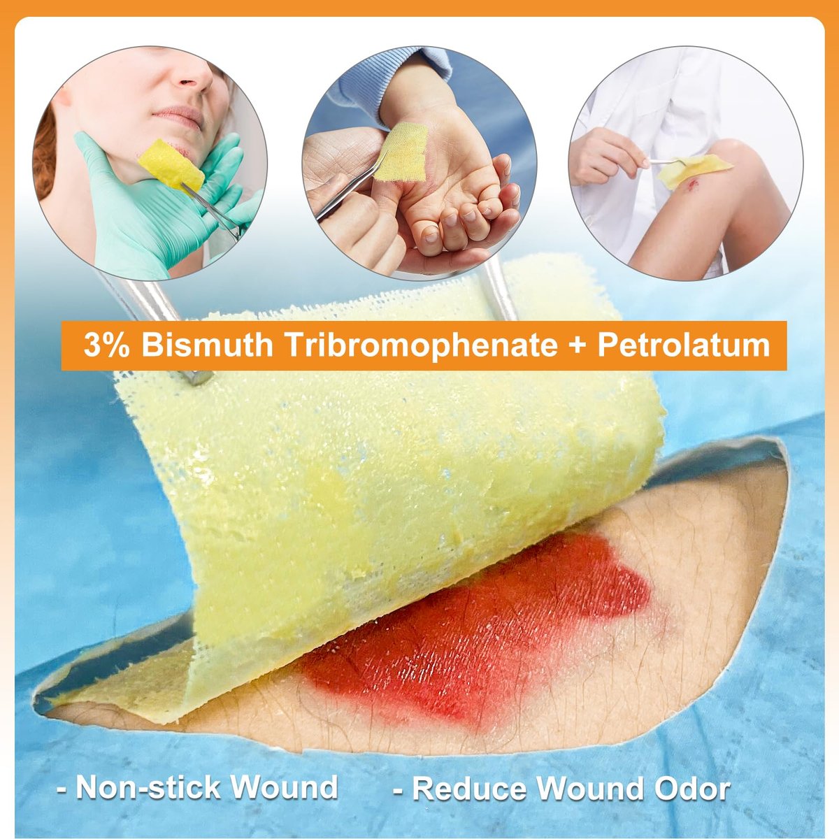 Carbou Medical Xeroform Petrolatum Verband 2"x2" – 25 einzeln verpackte, nicht haftende Gaze-Pads für Wundversorgung, Verbrennungen, Schürfwunden, Hauttransplantationen und chirurgische Schnitte