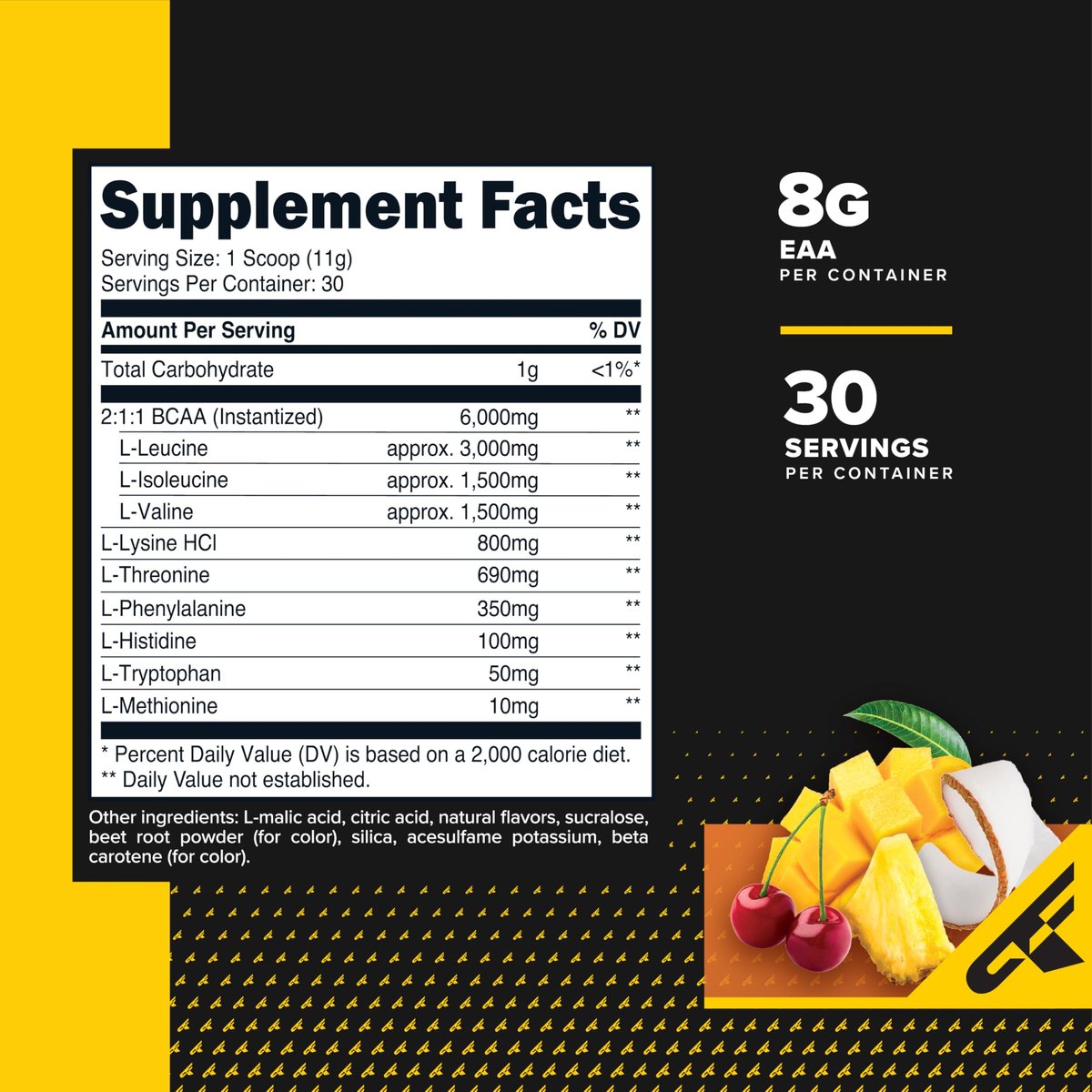 Primaforce EAA Pulver (30 Portionen, Tropical Punch) – Essentielle Aminosäuren für Pre/Intra Workout und Erholung – Non-GMO und Glutenfrei
