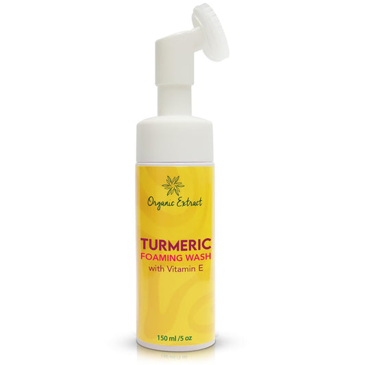 ORGANIC EXTRACT Kurkuma Hautaufhellendes Gesichtswaschmittel – 150 ml – Tägliche Feuchtigkeitspflege, Sanfter Gesichtsreiniger für alle Hauttypen mit Kojisäure, Vitamin E und Aloe Vera