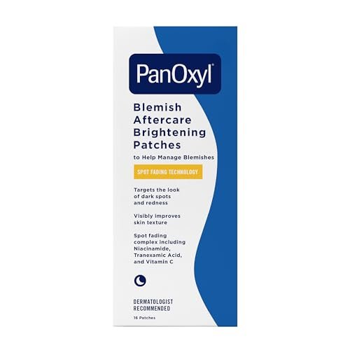 PanOxyl Blemish Brightening Patches: Dermatologen-empfohlen, helfen bei der Reduzierung von post-Akne dunklen Flecken und Rötungen, große klare Pflaster decken eine größere Fläche ab, vegan und latexfrei, 16 Stück
