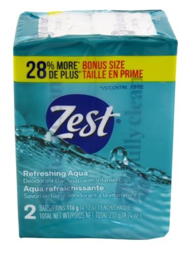 Zest Seife Erfrischendes Aqua Badestücke 4,12 Unzen (2er-Pack)