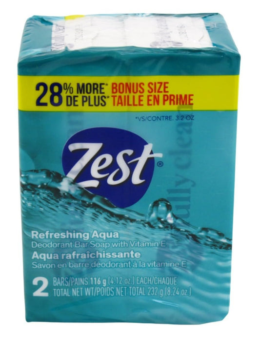 Zest Seife Erfrischendes Aqua Badestücke 4,12 Unzen (2er-Pack)