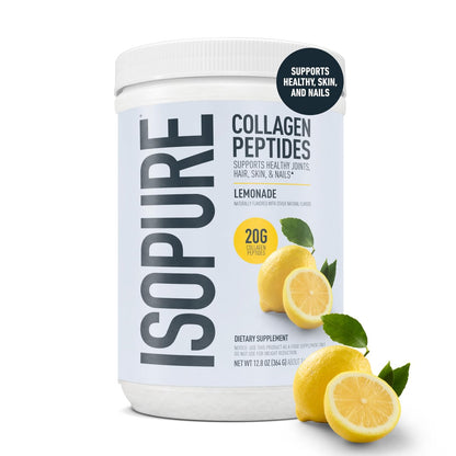 Isopure 20g Grass-Fed Collagen Peptides mit Biotin + Vitamin C – Unterstützt Haut, Haar, Nägel & Gelenke – Limonade, Keto-freundliches Kollagenpulver, 14 Portionen