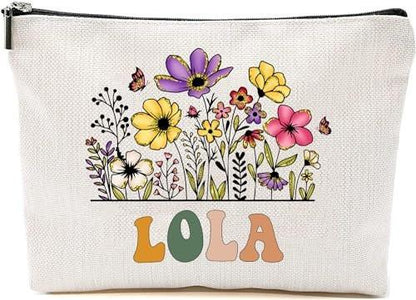 Lola Wildflowers Make-up-Tasche – Geschenk für Muttertag, Geburtstag & mehr – Blumen-Geschenktasche für Mamas – Reise-Kosmetiktasche