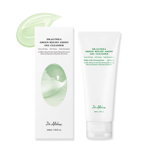 Dr.Althea Green Relief Amino Gel Cleanser – Leichter & Feuchtigkeitsspendender Make-up-Entferner | Tägliche Gesichtsreinigung mit Hyaluronsäure | Koreanische vegane Hautpflege für alle Hauttypen | 100 ml