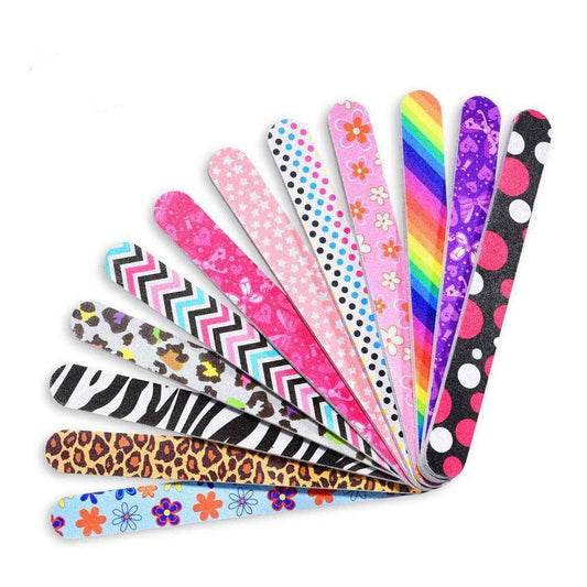 IFUNSON Professionelle Nagelfeile, Bunte Feilen, Maniküre Pediküre Werkzeug und Nagelpolierfeilen, 12er Pack