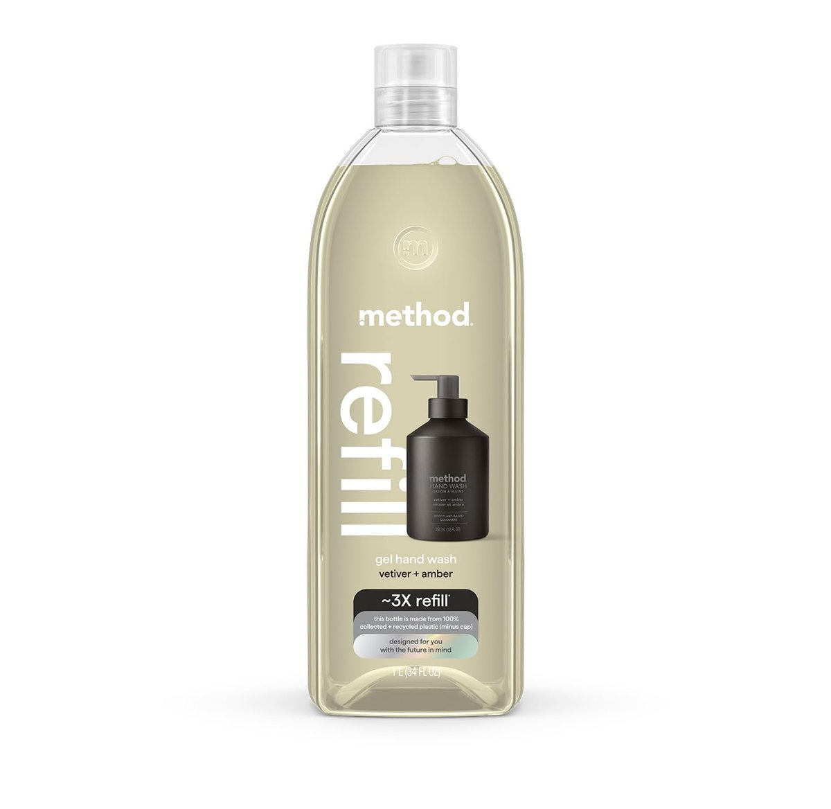 Method Gel Hand Seife Nachfüllpackung, Vetiver + Amber, 34 Fl Oz (1er-Pack) (Verpackung kann variieren)