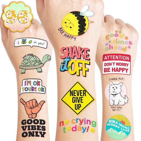96 Stücke Motivierende Temporäre Tattoos mit inspirierenden Zitaten – für Frauen, Erwachsene, Jugendliche und Kinder – Geburtstagsparty-Geschenke, Schulpreise, Belohnungen und Geschenke