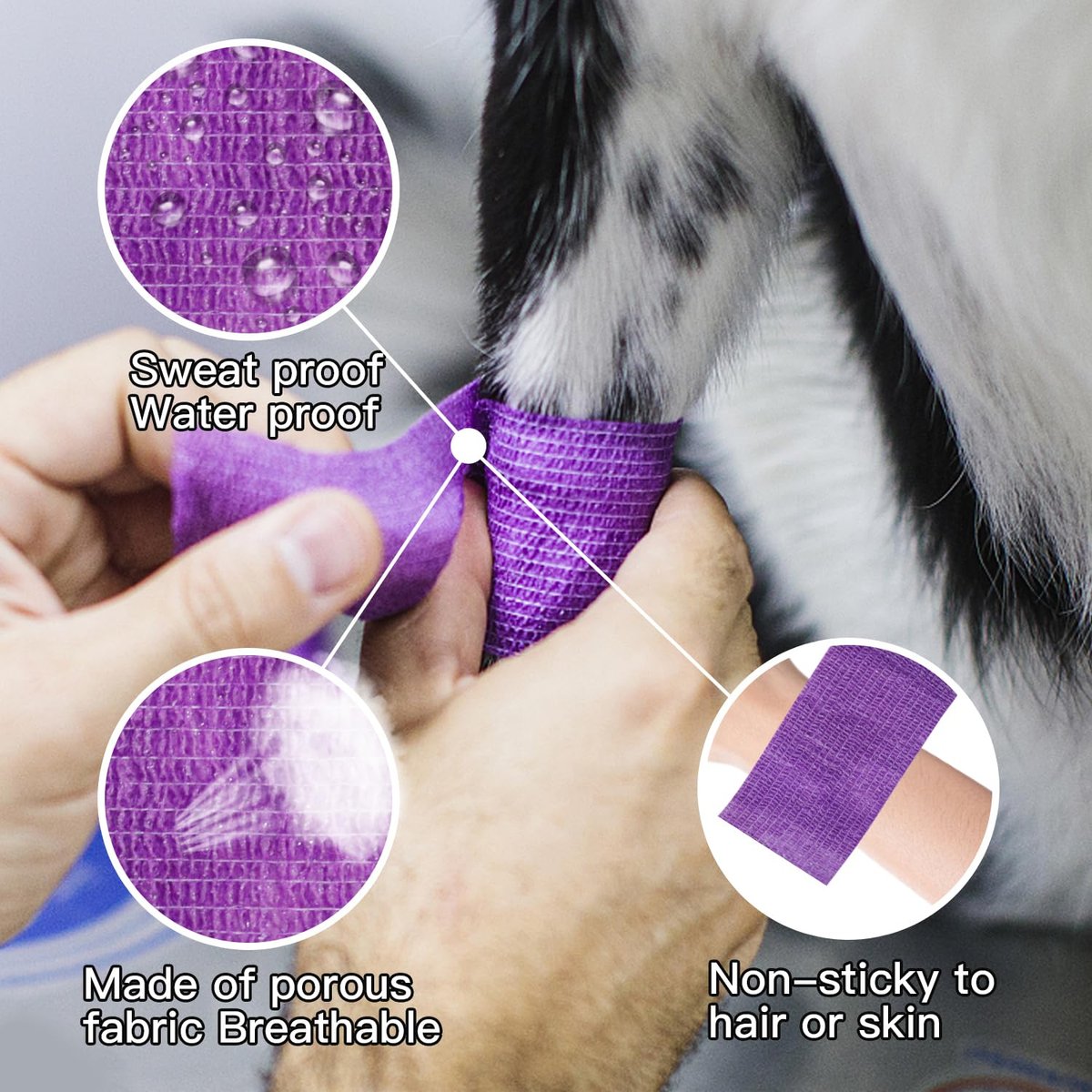 OZER 12er Pack 2 Zoll x 5 Yards Selbstklebende Bandage, Atmungsaktive Kohäsive Binde, Elastisches Selbsthaftendes Band für Sport, Handgelenk, Knöchel (Hautfarbe, 2 Zoll)