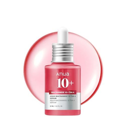 Anua Niacinamid 10 + TXA 4 Serum – Dunkle Flecken Pflege, Hyaluronsäure, Tranexamsäure, Leichtes & feuchtigkeitsspendendes All-in-One tägliches Gesichtsserum für Glas-Haut, Koreanische Hautpflege, 30 ml