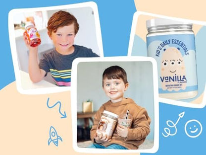 Naked Vanilla Kids Daily Essentials – Bio-Milchprotein-Shake mit 6 Bio-Gemüsesorten, 25 Vitaminen & Mineralstoffen, ohne künstliche Zusätze